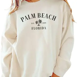 Palm Beach Sweatshirt, Palm Beach Florida, Trendy Preppy Comfort Colors Sweatshirt, Aesthetic College Crewneck, Oversized Minimal Sweater I62
