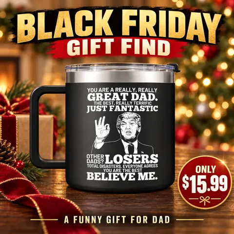 14 oz Insulated Coffee Mug with Handle and Lid, Stainless Steel Funny Great Dad Cup, Christmas Gift for Dad, Husband, Grandpa, Birthday Gift for Men