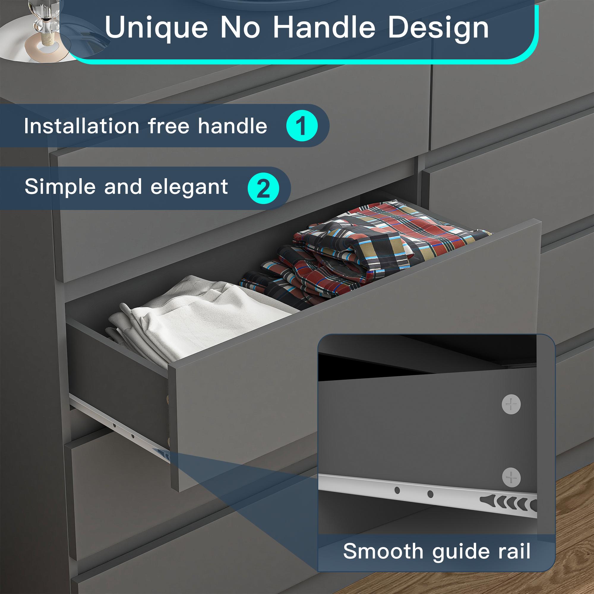 Spaco Modern 8 Drawer Dresser with Deep Drawer,Storage Wide Chest of Drawer,Wood Bedroom Dresser with Handle-Less Design,TV Dresser for Living Room Spaco Modern 8 Drawer Dresser with Deep Drawer,Storage Wide Chest of Drawer,Wood Bedroom Dresser with Handle-Less Design,TV Dresser for Living Room