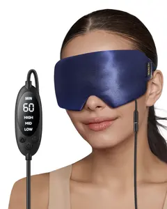 Blue Warm Eye Compress Pad - Electric Moist Heat for Dry Eyes & Screen Fatigue - USB Rechargeable with Timer & Removable Cover