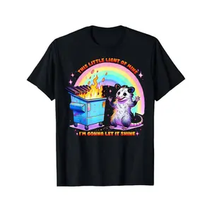 100% Cotton Funny Possum This Little Light - My Trash Can Fire Possum T-Shirt