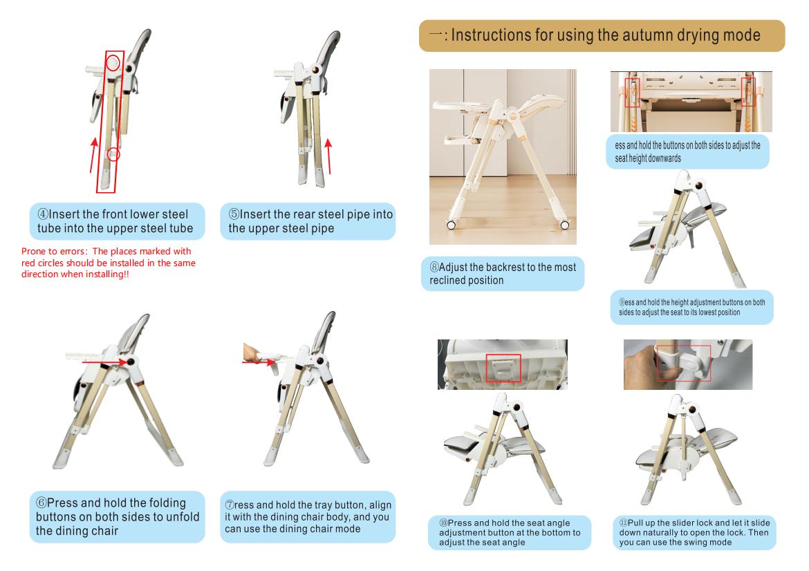 8-in-1 Adjustable High Chair,Upgrate High Chair & Cradle For Children's,Rocking chair with Removable 3-Position Adjustable Tray,Stability Structure & 3-Point Safety Harness,Dining Room Furniture Toddler Floor Seat,Gaming Chair,Vanity Chair,