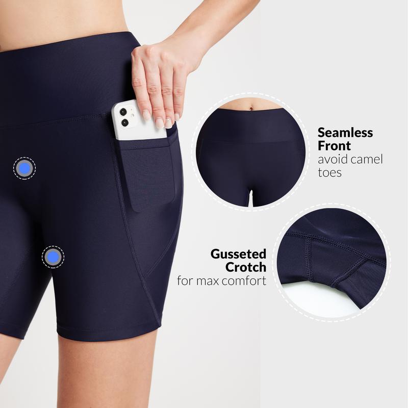 baleaf Women's 6" High Waisted Swim Board Shorts UPF 50+ Tummy Control & Side Pockets - Modest Beachwear Perfect for Surfing & Aqua Aerobics Swimwear Water Sports