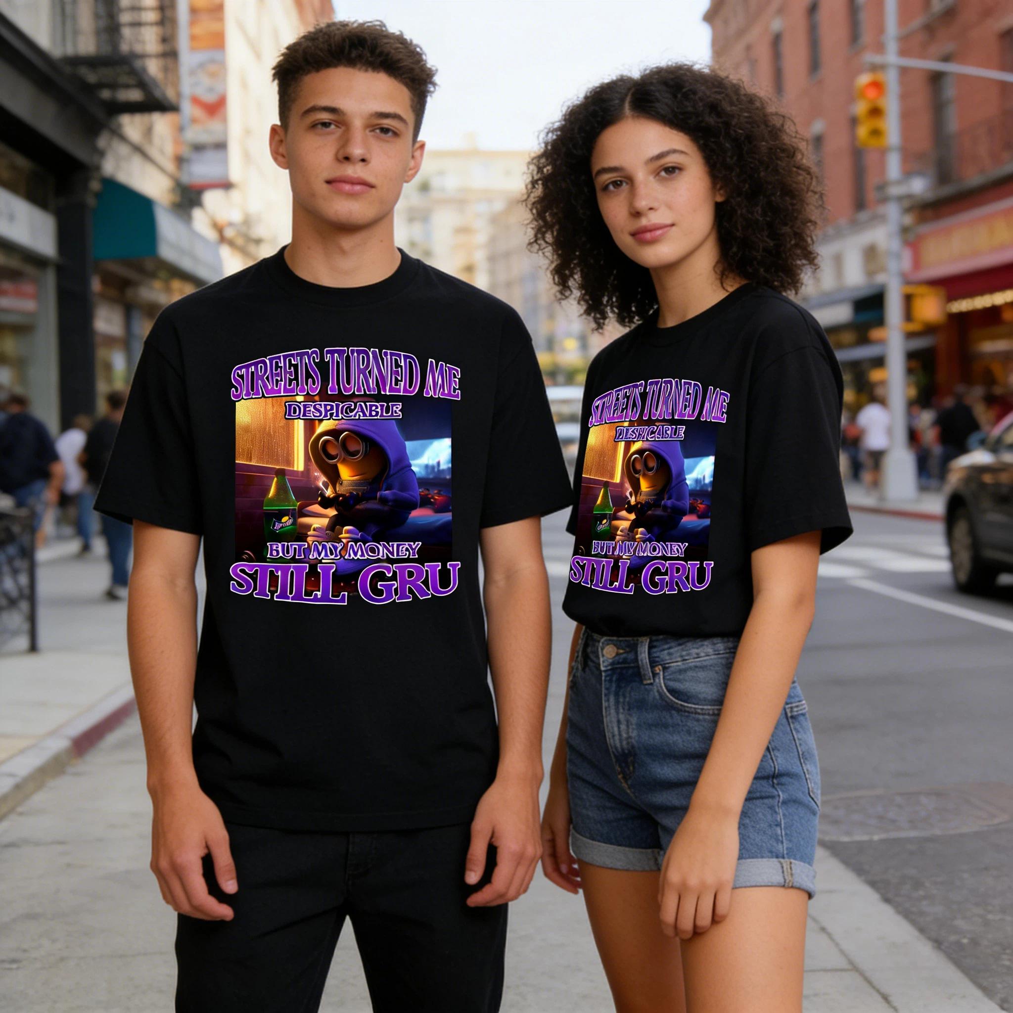 Minions Meme T-Shirt Streets Turned Me Despicable Vintage Streetwear Graphic Tee for Teens Young Adults 2026 Funny Oversized Aesthetics