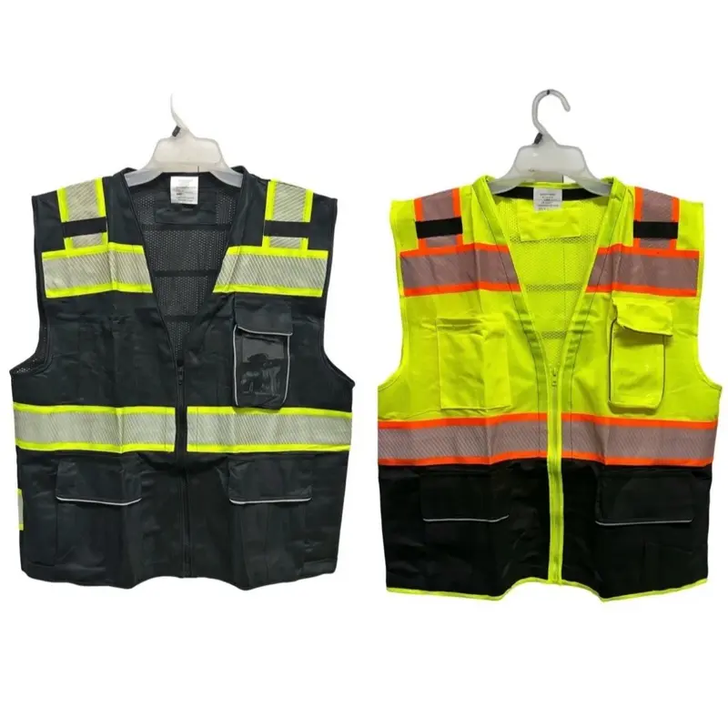 Multi Pocket Hi-Vis Construction Vest Reflective Safety Vest High Visibility Vest Hi Vis Jacket Vest