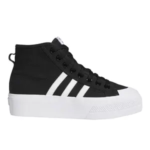 adidas Womens Nizza High Platform Sneakers Shoes Casual - Black