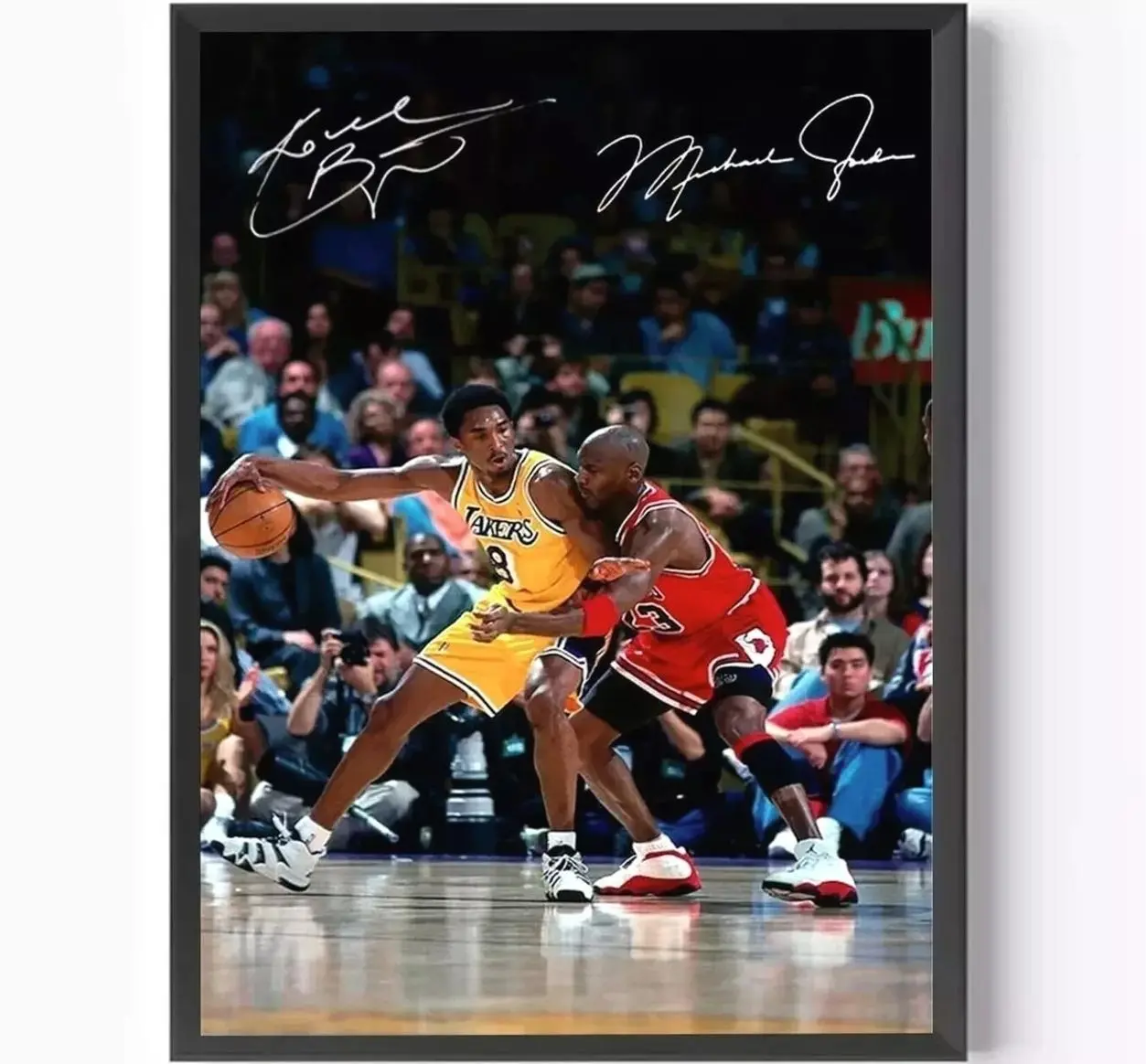 Newww!!! Michael Jordan Guarding Kobe Bryant Poster Print Unframed