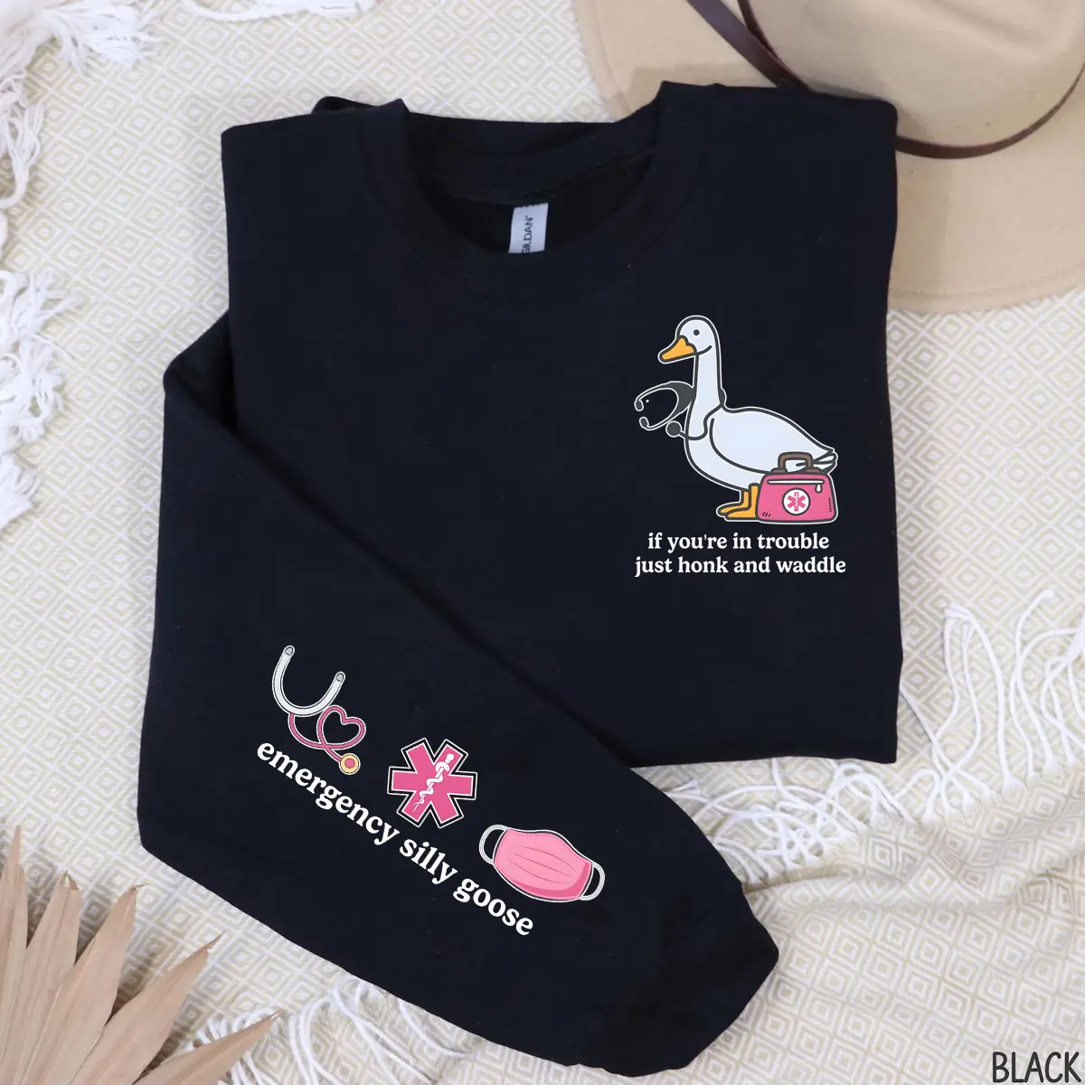 Silly Goose Emergency Medical Services Long Sleeve Tees, EMS EMT Shirt, Emergency Department Sweatshirt, Emergency Medical Technician Shirts, EMT Student Gift