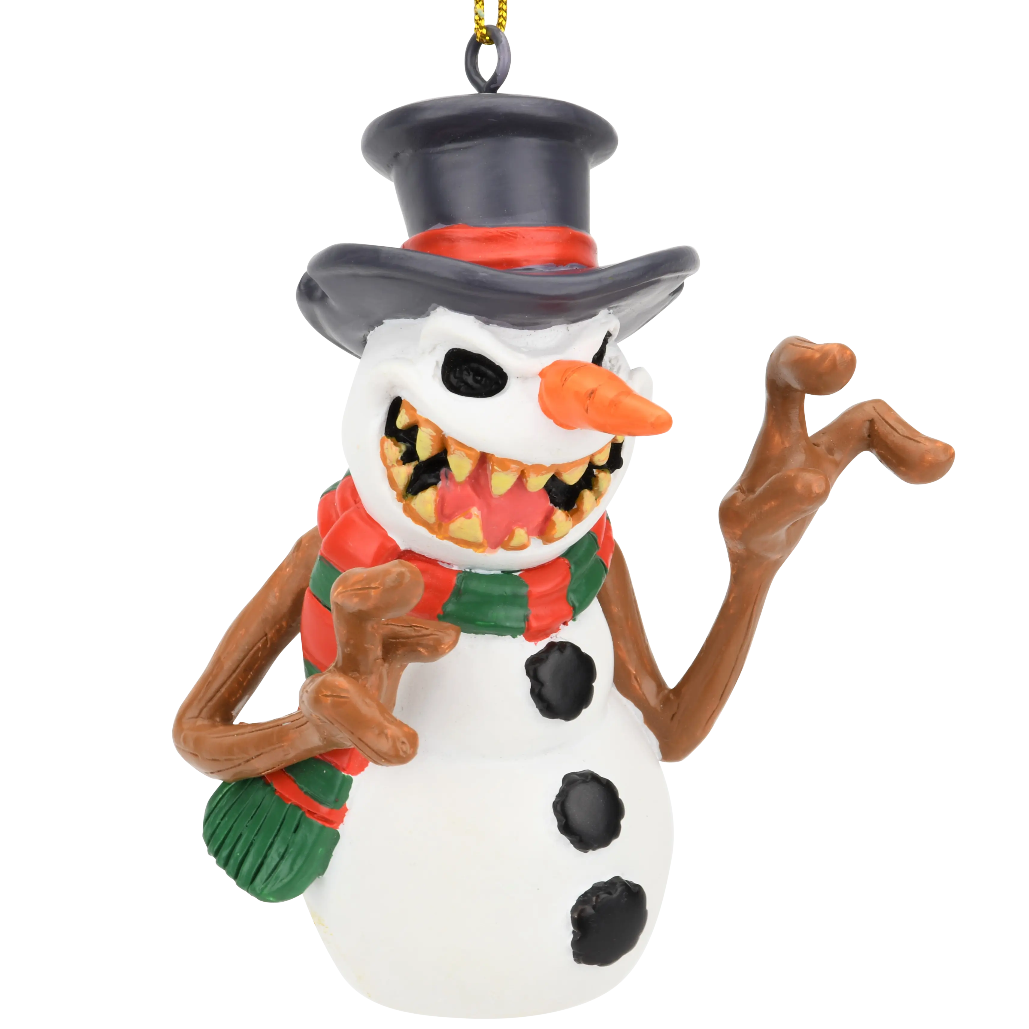 Tree Buddees Evil Snowman Halloween Horror Christmas Ornament Hand-Painted Resin Decoration 3 x 3 Inches Perfect for Halloween or Christmas Trees Indoor Spooky Home Decor Props