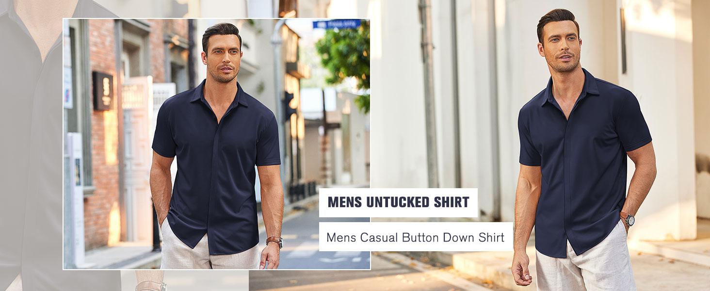 COOFANDY Fall Outfits  Thin Men's Shirt Wrinkle Free Dress Shirt Long Sleeve Button Menswear Stylish Casual