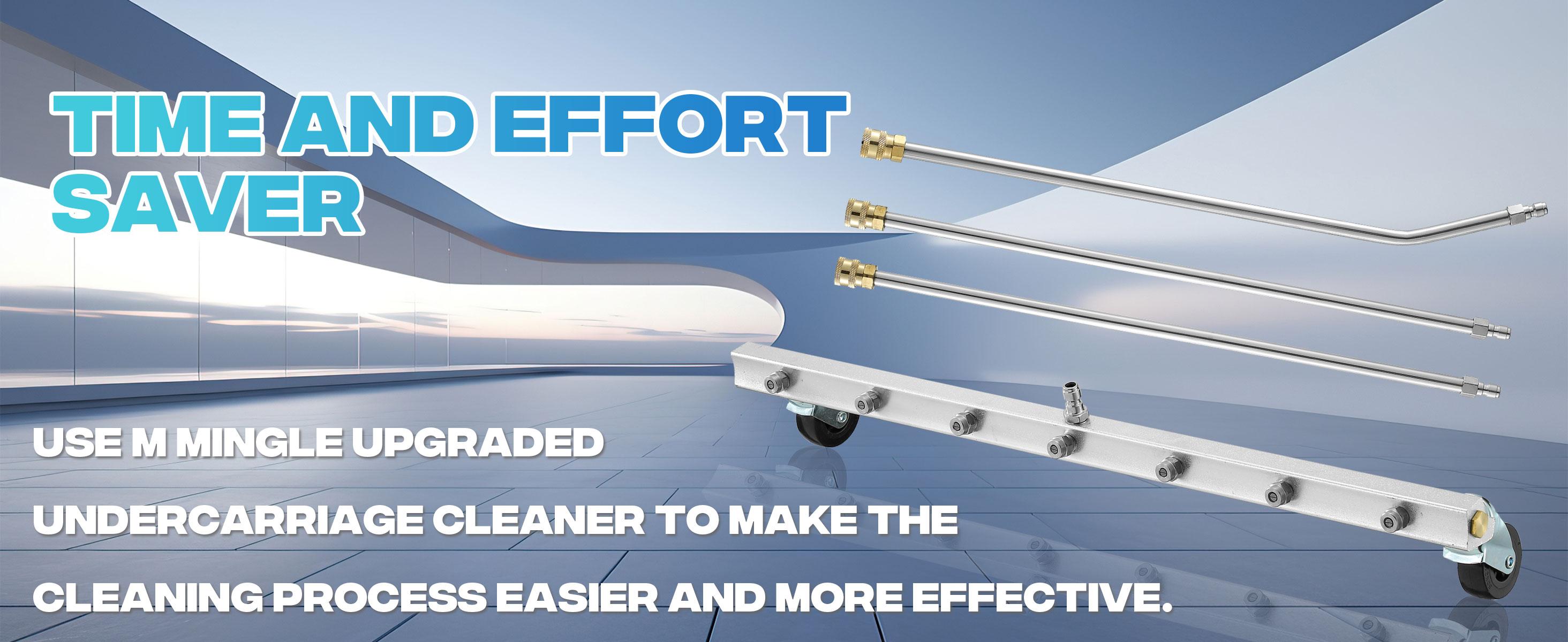 M MINGLE 24” Undercarriage Pressure Washer Attachment, Undercarriage Sprayer with 7 Nozzles, Under Car Washer with 3 Counts Extension Wand, 4000 PSI, ChristmasGift