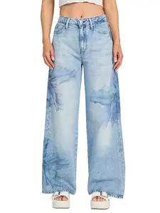 GUESS Female Eco Bellflower Floral Wide Leg Jeans
