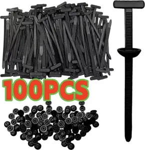 100Pcs Nylon Universal Cable Tie Buckle, HeavyDuty Self-Locking Nylon Zip Ties Holder,Multipurpose Plastic Cable Ties Tool for CarDaily Repair