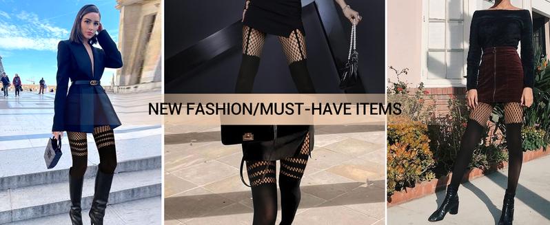 TIVIRA Mock Thigh High Stockings For Women Sexy Fishnet Tights Suspender Pantyhose 3 Pairs Lace Costume Tights Halloween Party Outfit Spooky Festival Hosiery Womenswear Socks