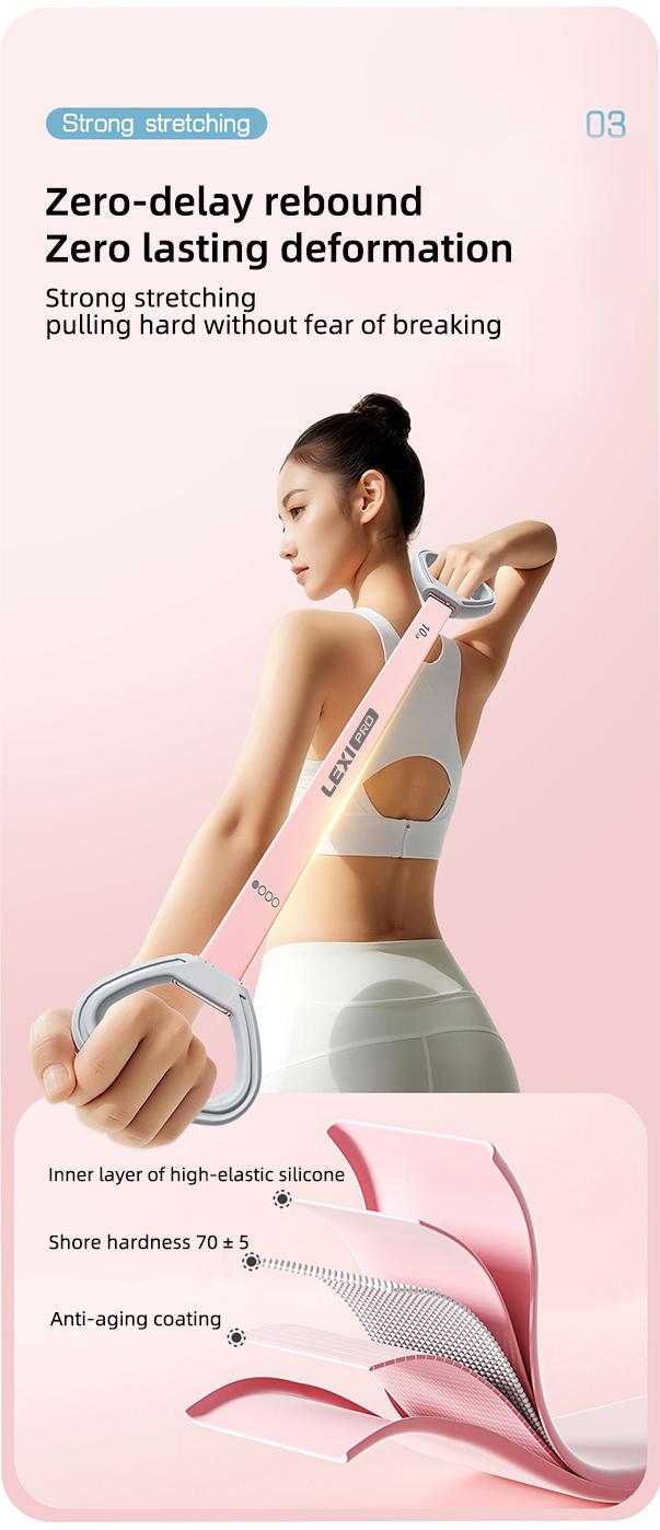 LEXI Multi Level Adjustable Resistance Band 10LB-25LB with Ergonomic Grips for Yoga Stretching Shoulder Training and Home Fitness Shaping