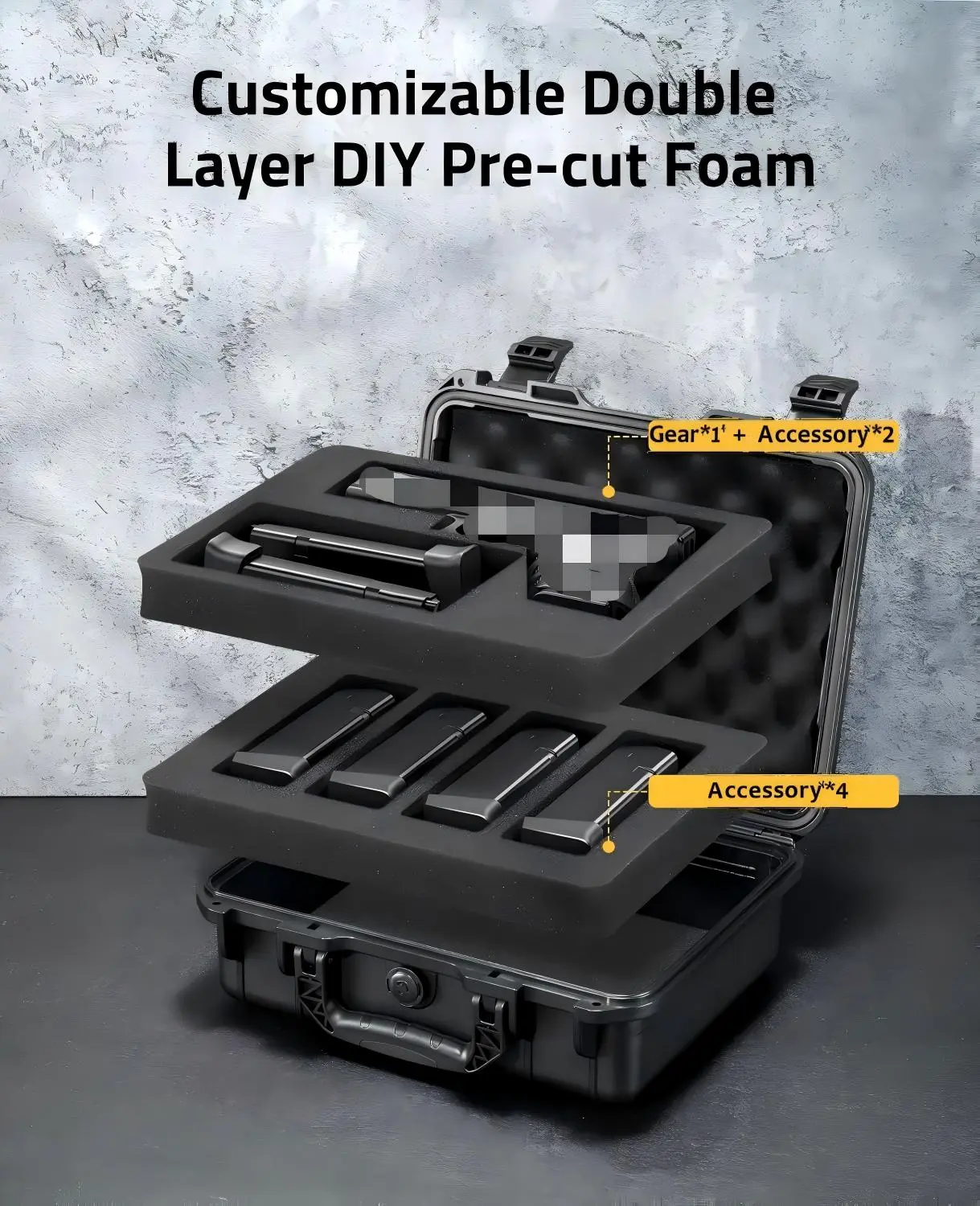 Hard Shell Tactical Gears Storage Case with Dual-Layer & DIY ...