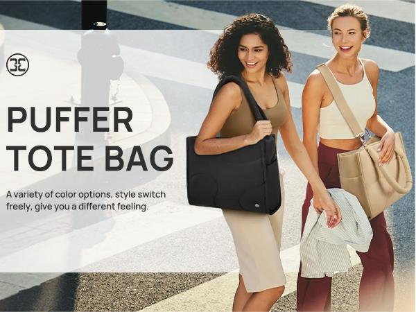 Telena  ValentinesDayGift Tote Bag Work Diaper Bag for Women Puffer Quilted Carryall Shoulder Handbag Lightweight for Travel Gym 15.6 Laptop Commuter Tote Gift For Her