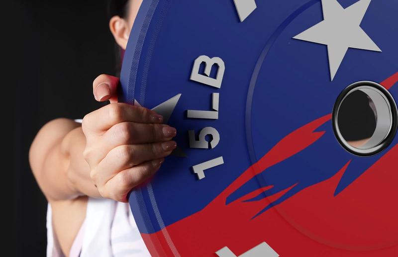 RitFit Patriotic Color Bumper Plates 2 Inch Olympic Rubber Weight Plates