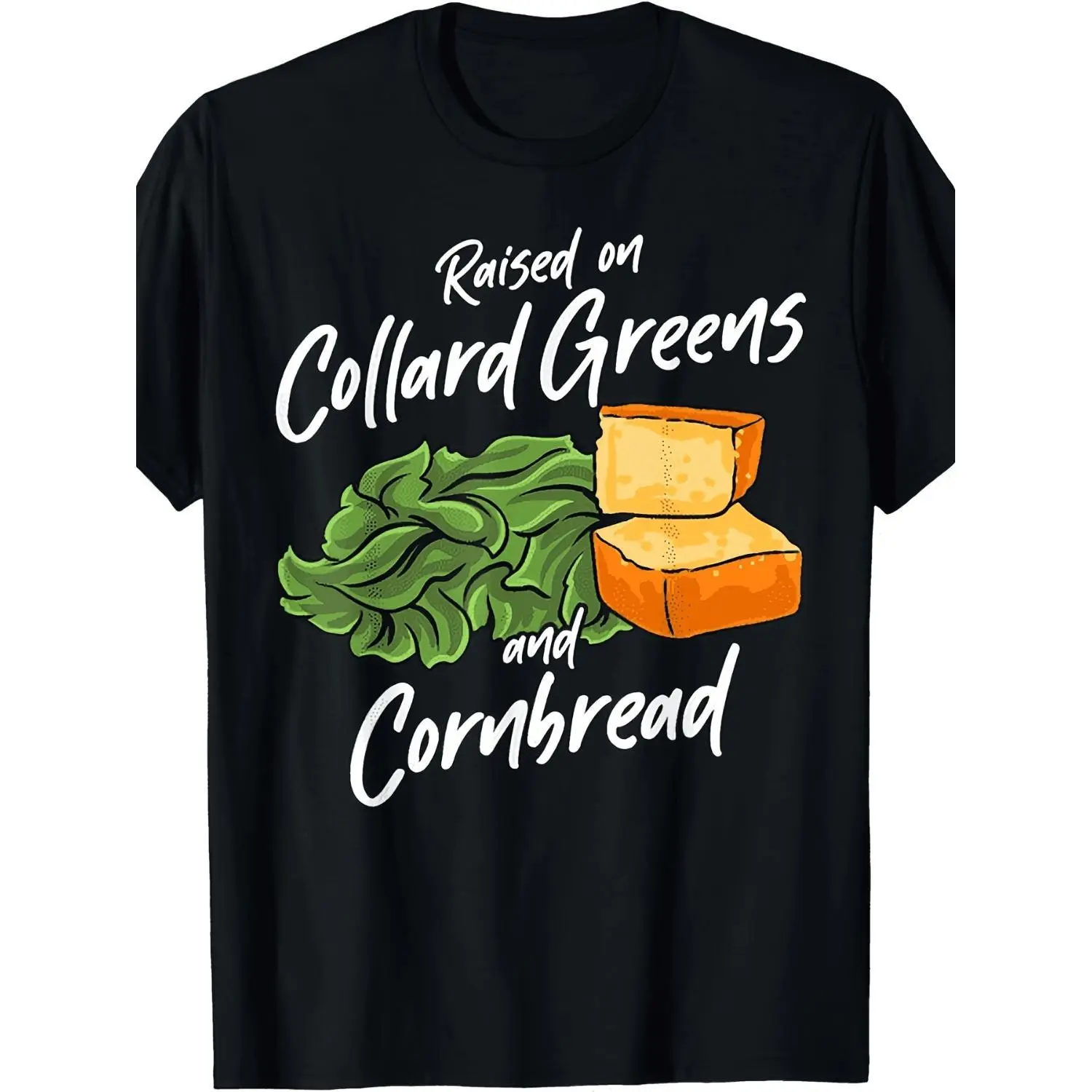 Women's Short-Sleeve Cotton Slim-Fitting Tshirt, Bohemian Crew Neck Top with Kale and Cornbread Prints, Breathable Casual Streetwear for Barbecue, Picnic