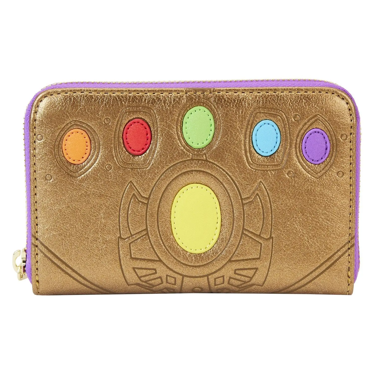 Loungefly Marvel Shine Thanos Gauntlet Zip-Around Wallet, Wallet Card Holder, Character-Themed Glitter Women's Wallets