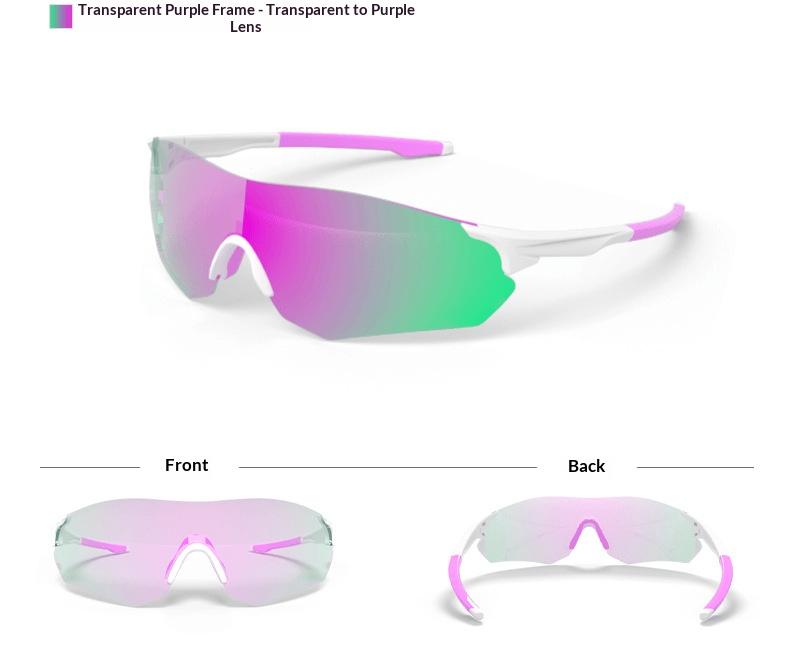Photochromic Sunglasses Color Changing Sports Glasses UV400 TR90 Frame Lightweight Outdoor Windproof Dustproo