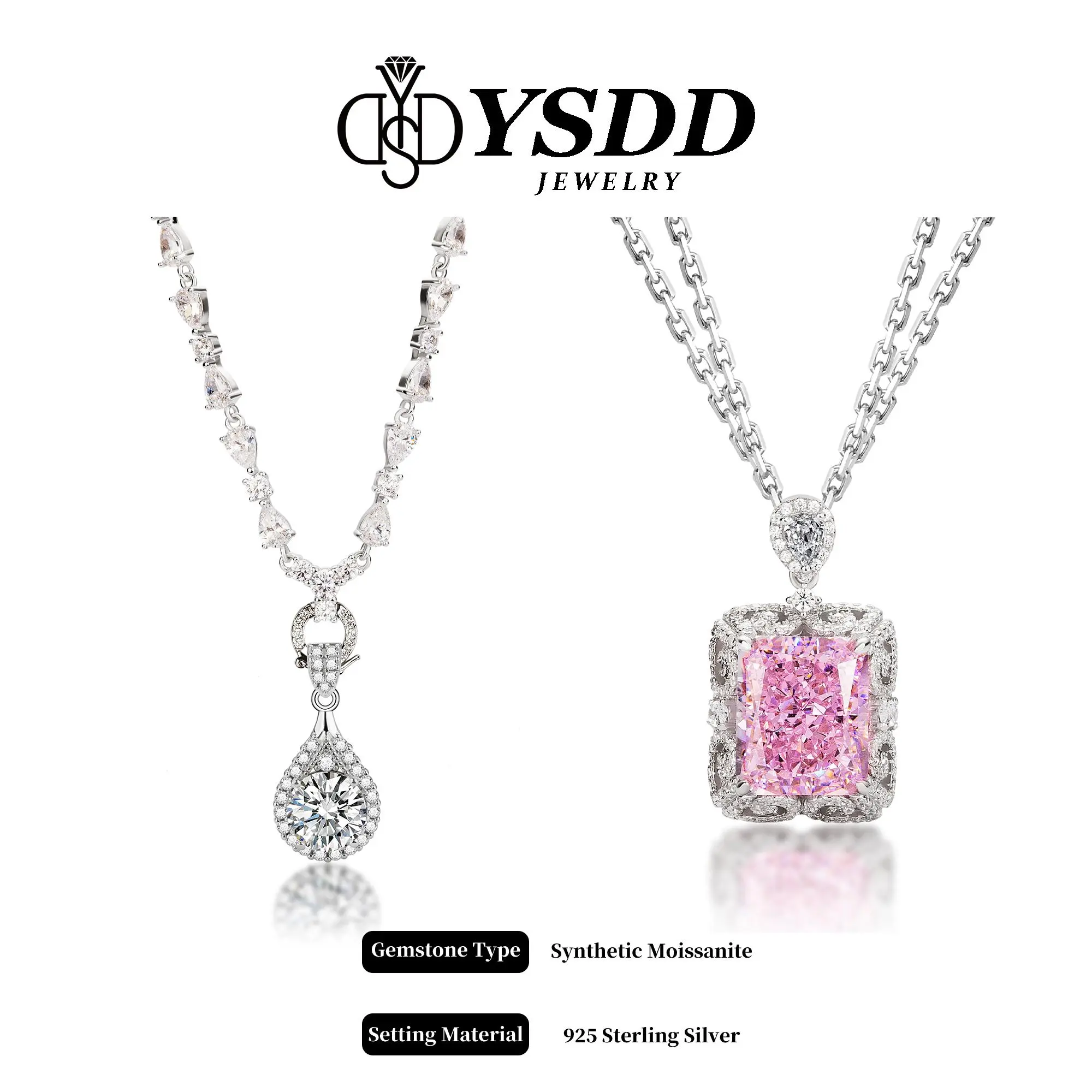 Luxury Necklace& 5CT Pendant