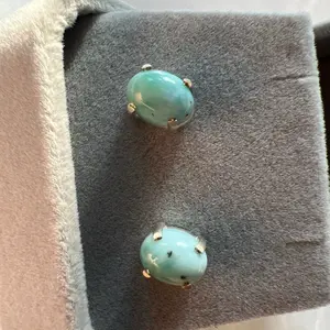 Larimar Earrings – Aqua Dream Mini(6×4mm, 925 Silver) LAR-E-E04