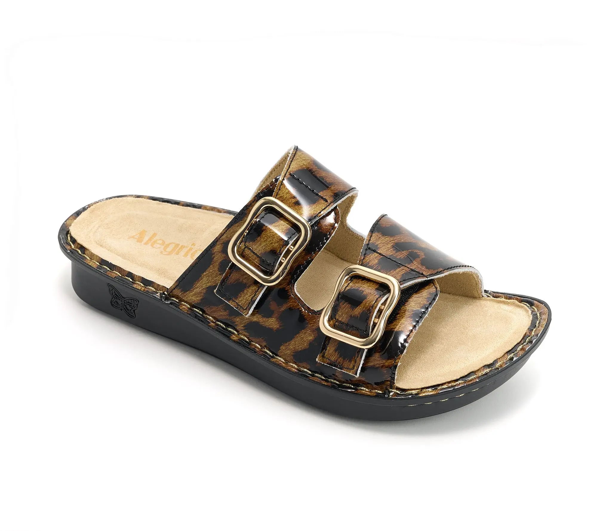 Alegria Leather Two-Strap Slide Sandals - Verah