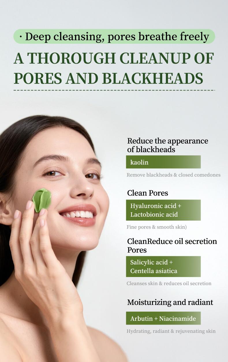 Cubidupi Triple Acid Double Herb Bubble Clay Mask - 3 Acids (Salicylic Acid + Lactobionic Acid + Mandelic Acid) & 2 Herbs (Centella Asiatica + Asiaticoside) Deep Cleansing, Oil Control & Pore Soothing | Bubble Clay Wash-Off Mask | 5g x 20 packs