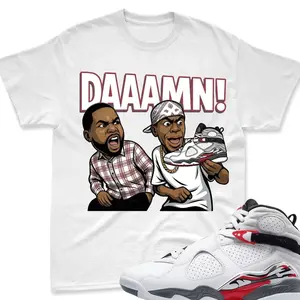 DAAAMN! T-Shirt To Match Air Jordan 8 Bugs Bunny 2025, Jordan 8 Bugs Sneaker Mactching Shirt, Jordan Match Tee, AJ8 Bugs Sneaker Match Shirt 6LDH