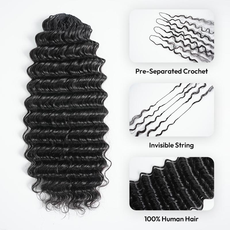 [NEW IN] West Kiss Burmese Curly Crochet Human Hair for Mircale Knots Boho Braids Knotless Pre-Separated 50g/Bundle Deep Wave Human Hair Extensions FebruaryFaves