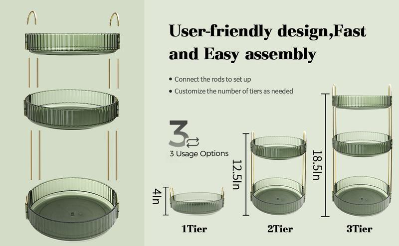 360° Rotating Makeup Organizer: Large-Capacity Spinning Caddy for Cosmetics, Perfume, Skincare, Lipsticks, and More on Bathroom Vanity. Racks