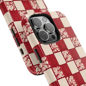 Society6 x Mackenzie Childs Red and White Check iPhone Case