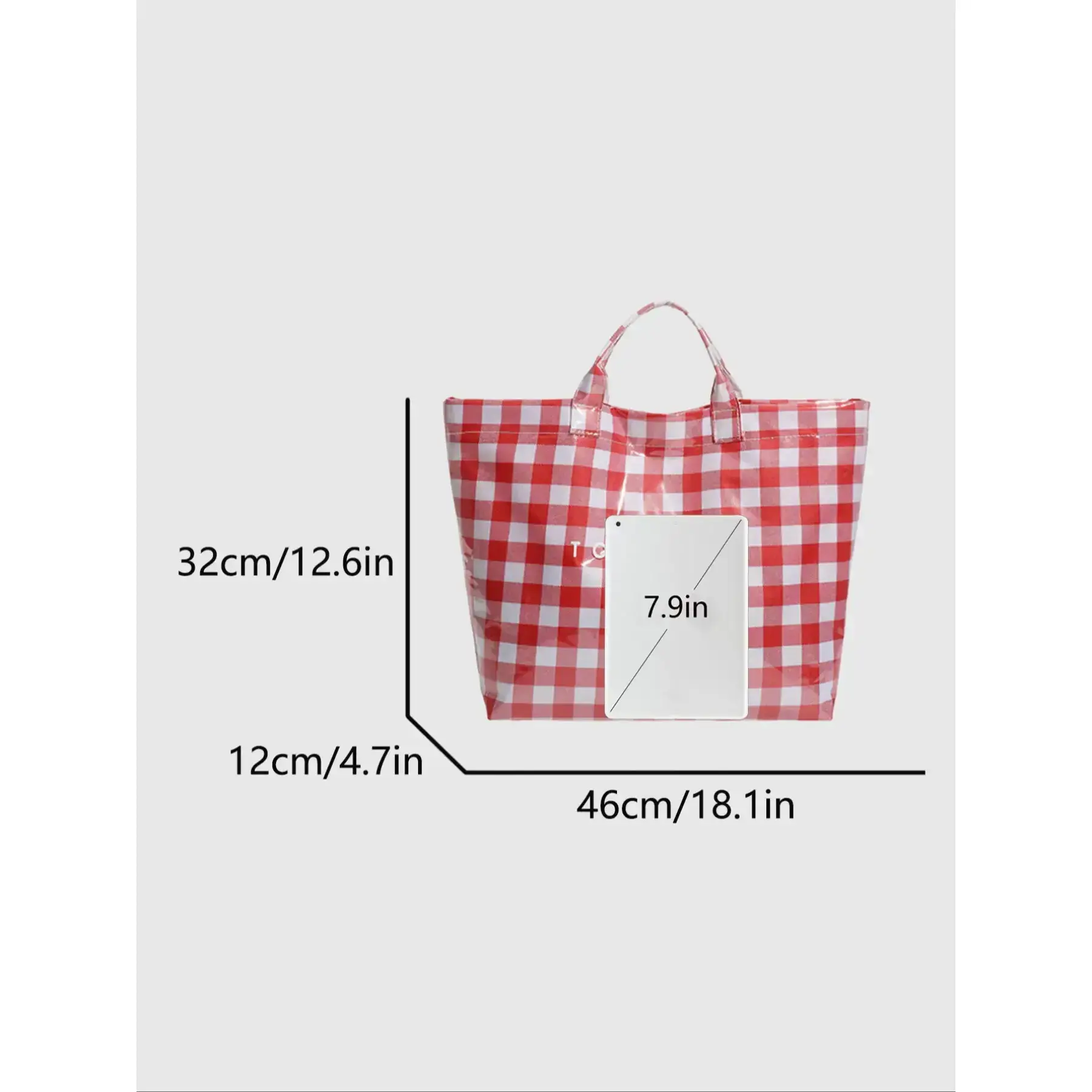 Plaid Casual Tote Bag, Women's Large Capacity Handbag, Waterproof PVC Shopping Bag, Versatile Shoulder Bag for Commuting and Travel Plaid Casual Tote Bag, Women's Large Capacity Handbag, Waterproof PVC Shopping Bag, Versatile Shoulder Bag for Commuting and Travel