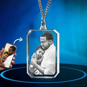 ArtPix 3D Crystal Photo, Personalized Necklace Gift, Customized Gifts for Mom, Women, Wife, Her