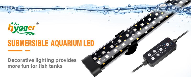 hygger Submersible LED Aquarium Light, 24/7 Mode Fish Tank Light with 5 Rows Beads, with Timer 9 Colors and Adjustable Brightness, Full Spectrum IP68 Waterproof Light for Fish Tank 8-54in hygger Submersible LED Aquarium Light, 24/7 Mode Fish Tank Light with 5 Rows Beads, with Timer 9 Colors and Adjustable Brightness, Full Spectrum IP68 Waterproof Light for Fish Tank 8-54in