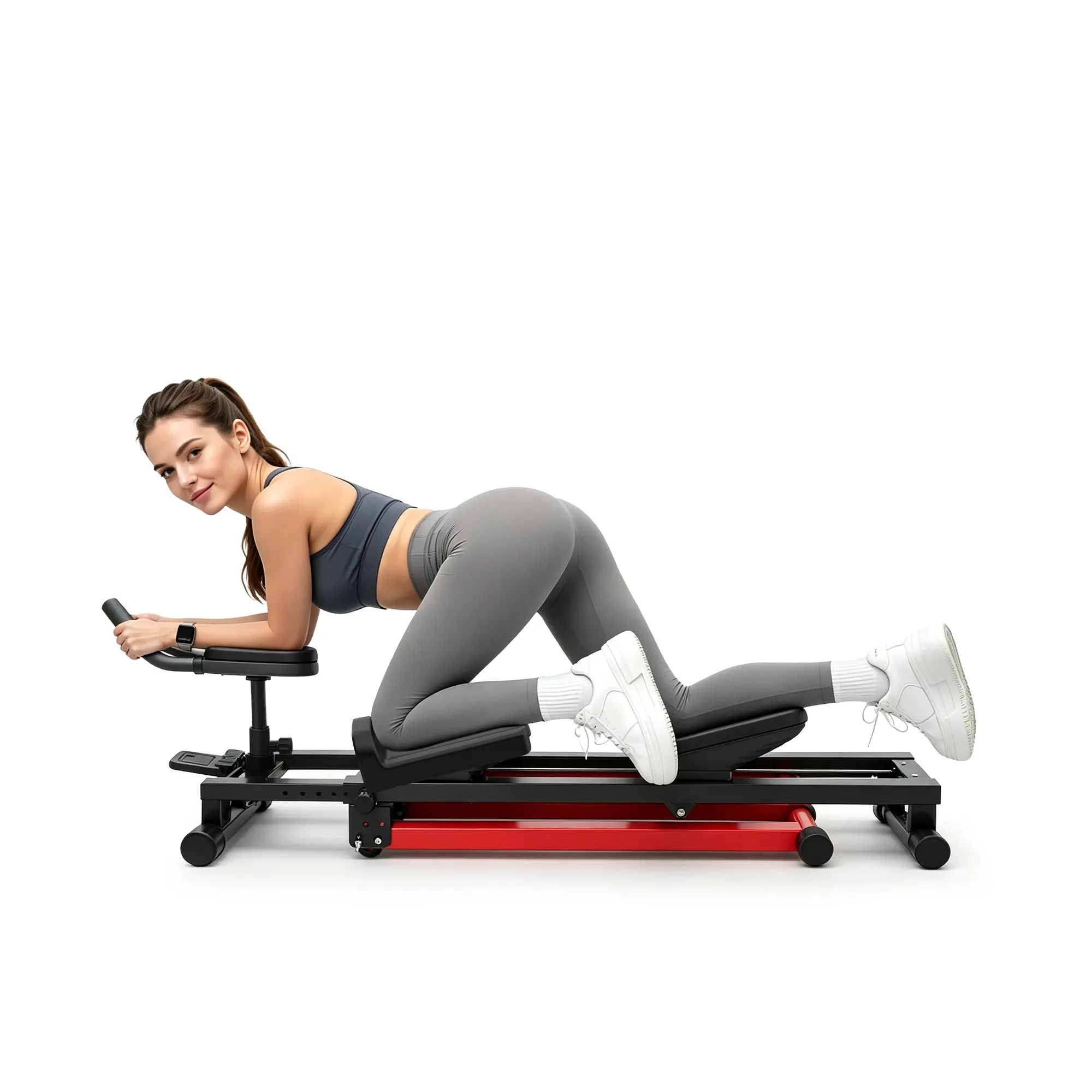 SAYGOGO 2-in-1 Fitness Powerhouse Core Trainer & Ab Machine, Heavy-Duty Adjustable Steel Home Gym Equipment, Knee Pads, 300 lbs Capacity, Built-In LCD Display, All Levels Use, Boost Cardiovascular Endurance, Office