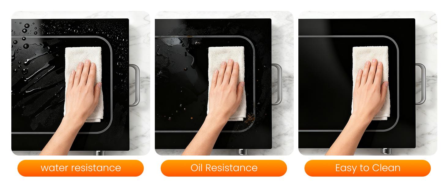 Electric Warming Tray, Glass Top Food Warmer with Adjustable Temperature Control, Easy Cleaning Chafing Dishes Easy Cleaning for Parties Buffet, Gatherings, Hot Plates for Food, Black