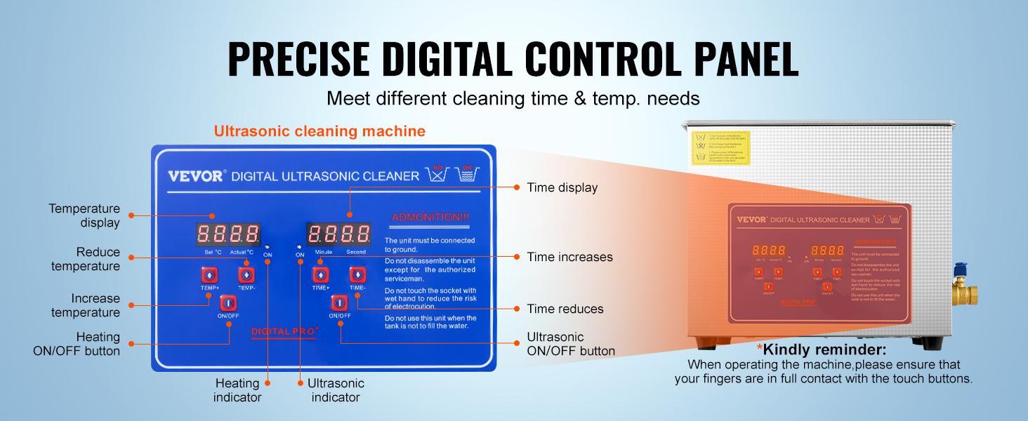 VEVOR Ultrasonic Cleaner for Professional Cleaning - Digital Timer & Heater, 40kHz Frequency and Stainless Steel Industrial Sonic Cleaner for Jewelry, Glasses, Watches, and Small Parts