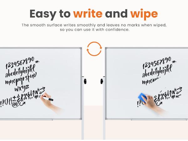 Double-Sided Magnetic Rolling Whiteboard with Silver Aluminium Frame, Wheels, Stand, Dry Erase Markers, Classroom Supplies for Office & Home Use Double-Sided Magnetic Rolling Whiteboard with Silver Aluminium Frame, Wheels, Stand, Dry Erase Markers, Classroom Supplies for Office & Home Use
