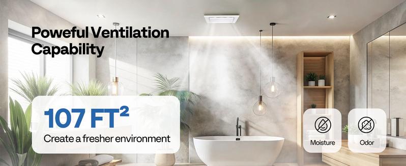 VIVOHOME Bathroom Exhaust Fan with Light, 165 CFM Ceiling Ventilation Fan, 3-Color Adjustable LED (3000K/4500K/6500K), 4" Duct Mount for Shower & Home Use VIVOHOME Bathroom Exhaust Fan with Light, 165 CFM Ceiling Ventilation Fan, 3-Color Adjustable LED (3000K/4500K/6500K), 4" Duct Mount for Shower & Home Use