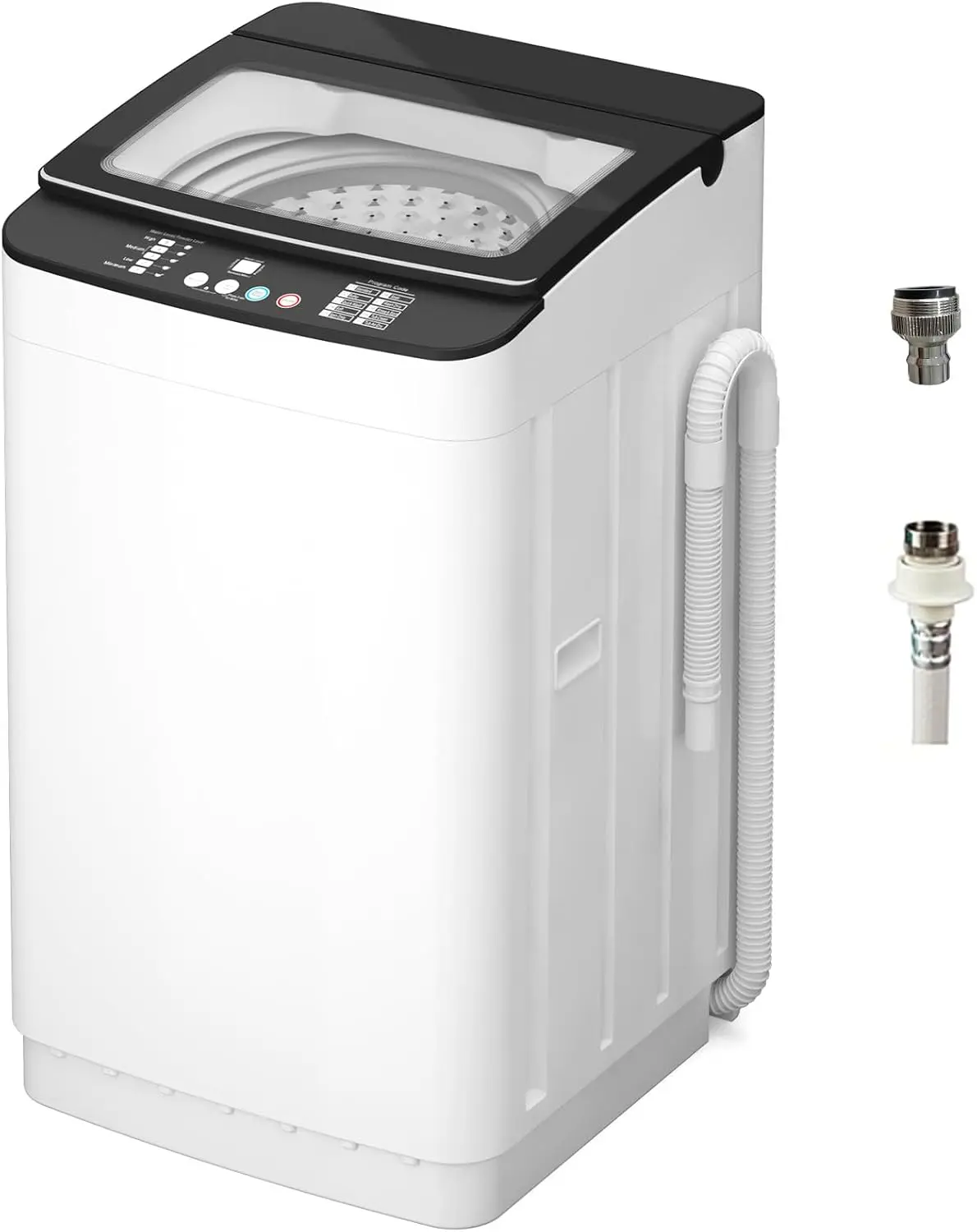 VCJ AT7780 Portable Washing Machine, 28 Lbs Full-Automatic Portable Washer with 10 Wash Cycles, 24 H Delays, LED Display, Electric Laundry Machine for Apartment, RVs, Dorms