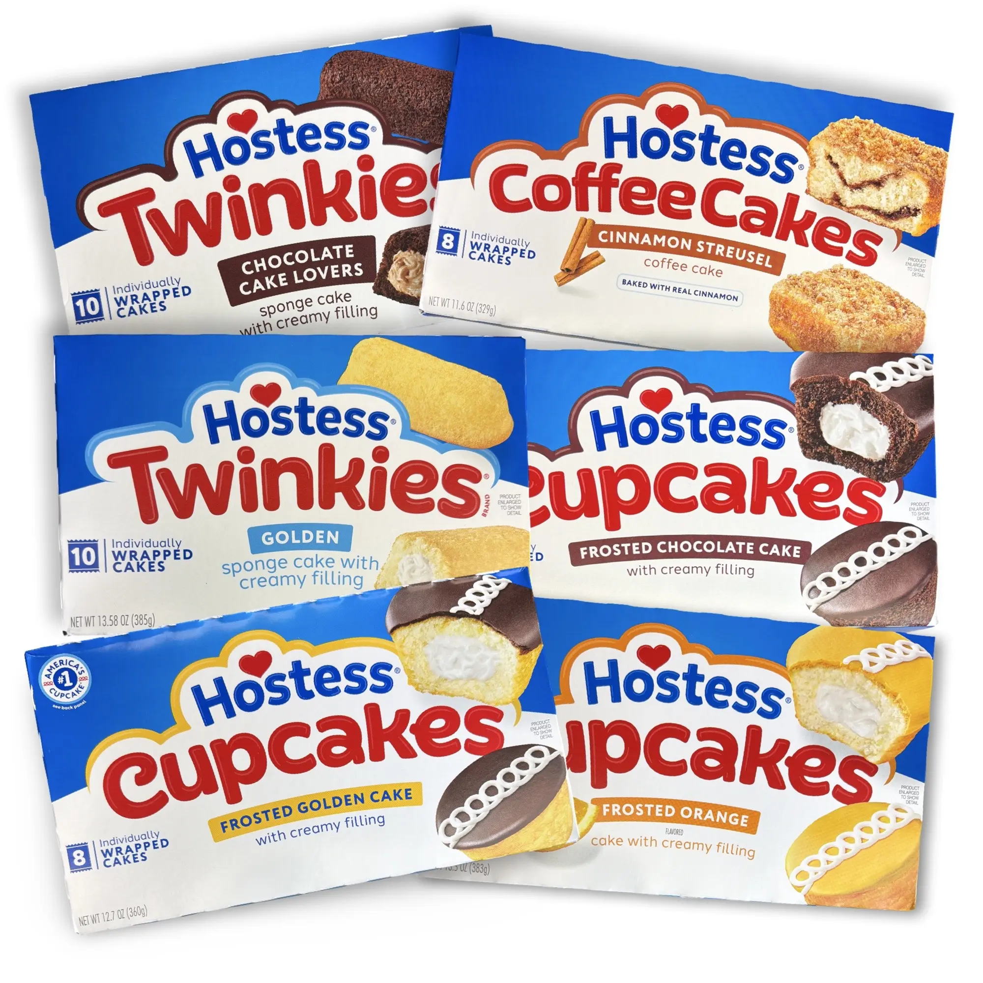 Hostess Snack Cake & Cupcake Variety Pack 52 Count, Twinkies, Chocolate, Golden, Orange Cupcakes & Coffee Cakes