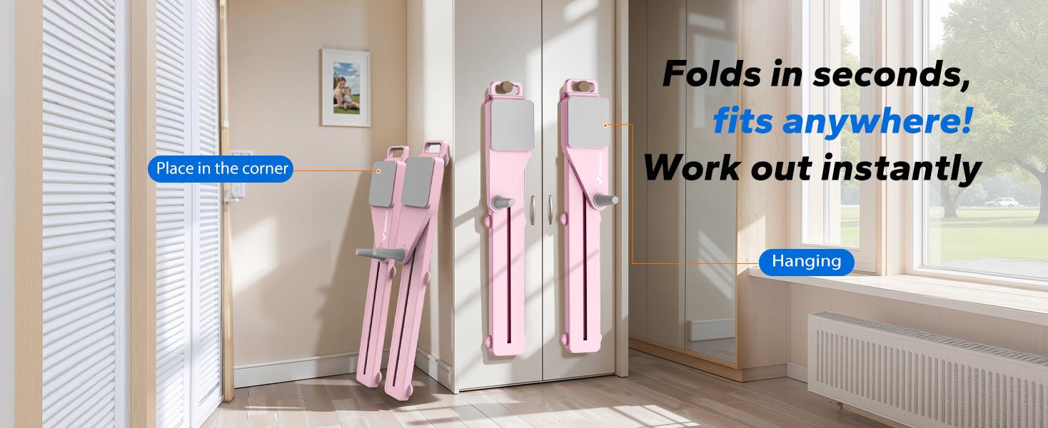 MERACH Multi-functional Adjustable Ab Exercise Board, Split Ab Slide Roller Board, Home Pilates Reformer with Knee Mat for Home Gym Core & Ab Strength Training, Abdominal Crunch Machine