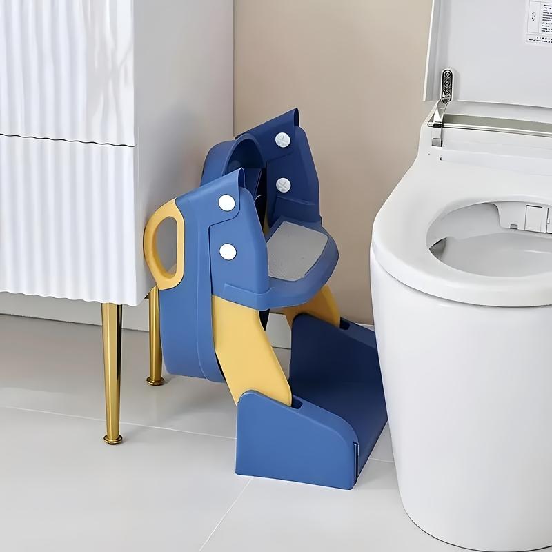 Essential Potty Training Seat - Adjustable Sturdy Non-Slip Toilet Chair with Step Ladder Comfort Grip Handles & Splash Guard for Easy Training Safety Collapsible Design