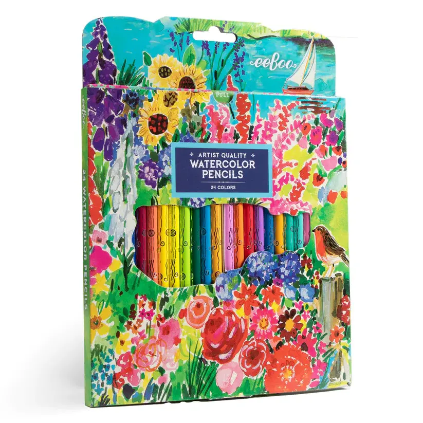 {eeBoo} Watercolor Pencils :: Set of 24 :: Seaside Garden