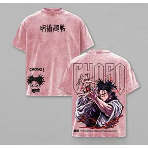 Choso Jujutsu Kaisen Anime Washed T-Shirt | Vintage Streetwear Graphic Tee with Blood Manipulation Art | Heavy Cotton Manga Top | Cool Gift for Anime & JJK Fans Jujutsu Kaisen anime merchandise