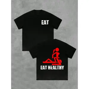 220g Men 1Pcs Casual Comfortable 100% Cotton Double - Sided Digital Printing T - Shirt With Healthy Lifestyle Theme tee
