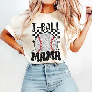 Retro T Ball Mama T-shirt, Print Baseball T-shirt, Sports T-shirt, Tee Ball T-shirt, Baseball Mom, Gift For Mom