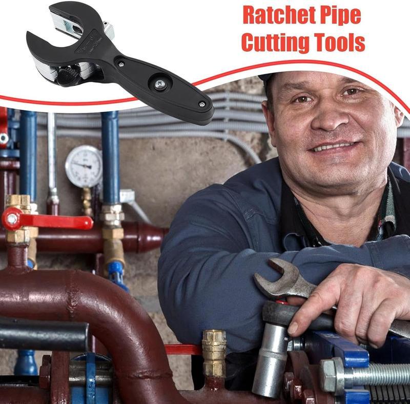 Ratchet-type Pipe Cutter, One-hand Fast Pipe Cutting Toolfor Cutting 5/16-1-1/8 inch Stainless Steel CopperAluminium,for Home Working